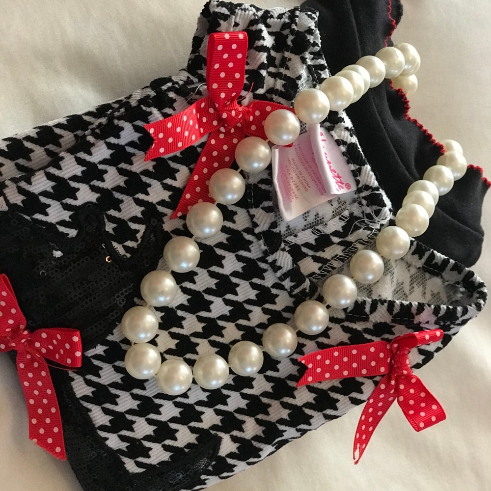 Jumper Dress Girl, Black and White, Red Size 5 - Picture 6 of 8